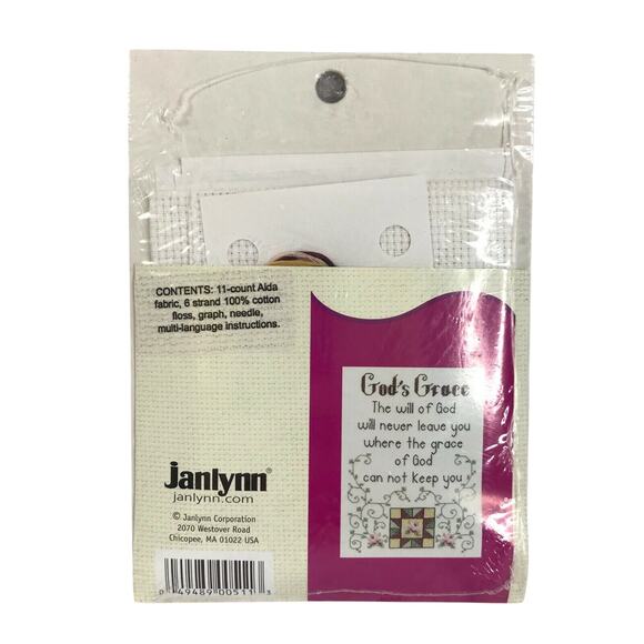 GOD'S GRACE Counted Cross Stitch Kit 6" x 9" Janlynn New - Picture 2 of 2